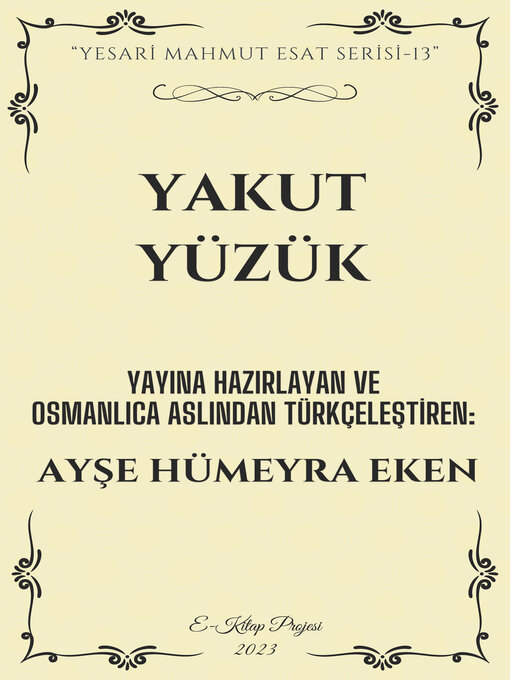 Title details for Yakut Yüzük by Ayşe Hümeyra Eken - Available